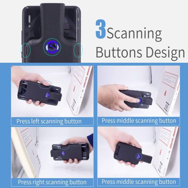 HC101D 2D Bluetooth Barcode Scanner Wireless Back Clip Phone Barcode Reader, Spec: Side - Image 7