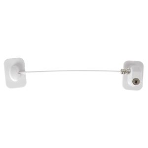 Door And Window Limiters Child Security Anti-Theft Latch With Key (White)