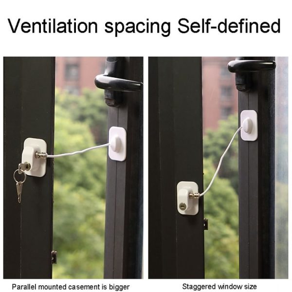 Door And Window Limiters Child Security Anti-Theft Latch With Key (White) - Image 8