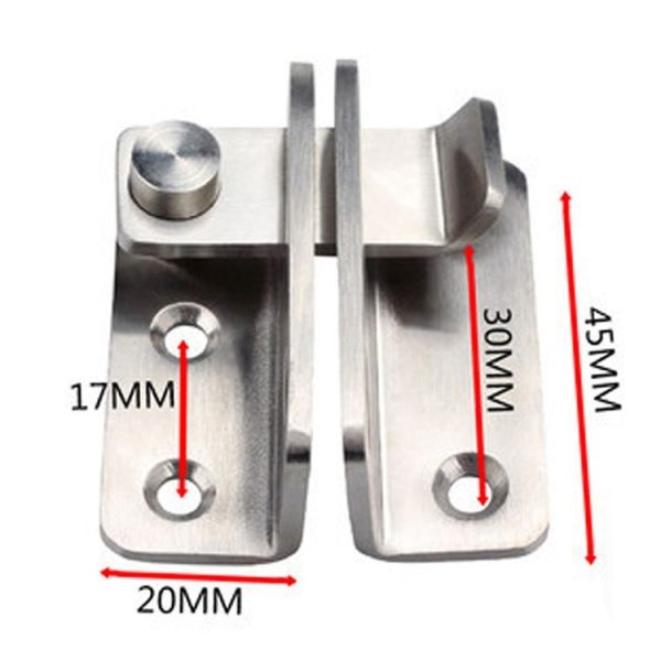 Small Left Open Stainless Steel Sliding Door Latch No Punch Latch Door Bolt Catch With Screw - Image 2