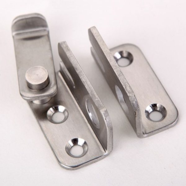 Small Left Open Stainless Steel Sliding Door Latch No Punch Latch Door Bolt Catch With Screw - Image 3