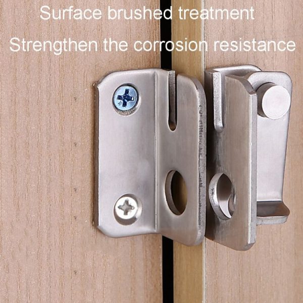 Small Left Open Stainless Steel Sliding Door Latch No Punch Latch Door Bolt Catch With Screw - Image 6
