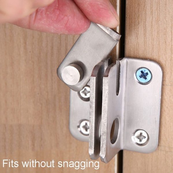 Small Left Open Stainless Steel Sliding Door Latch No Punch Latch Door Bolt Catch With Screw - Image 7