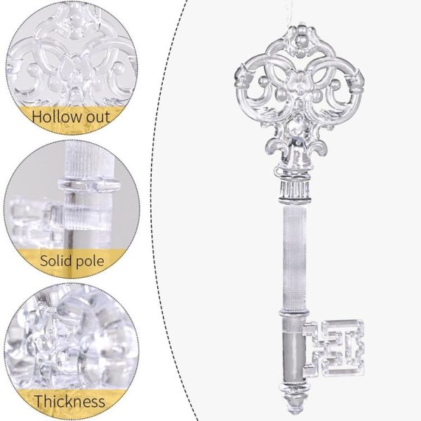 4pcs / Pack Key Type Christmas Acrylic Transparent Pendants Christmas Tree Decorations - Image 6