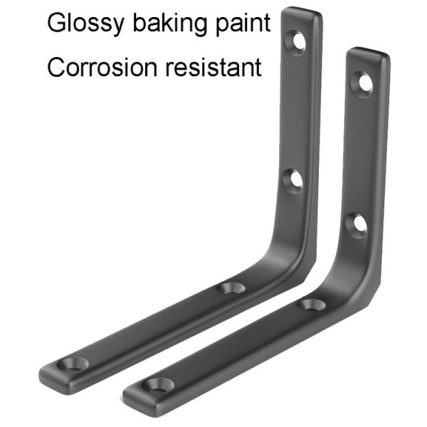 75x75mm Arc Triangle Bracket Stainless Steel I Type Support Holder With Screw (Black) - Image 2