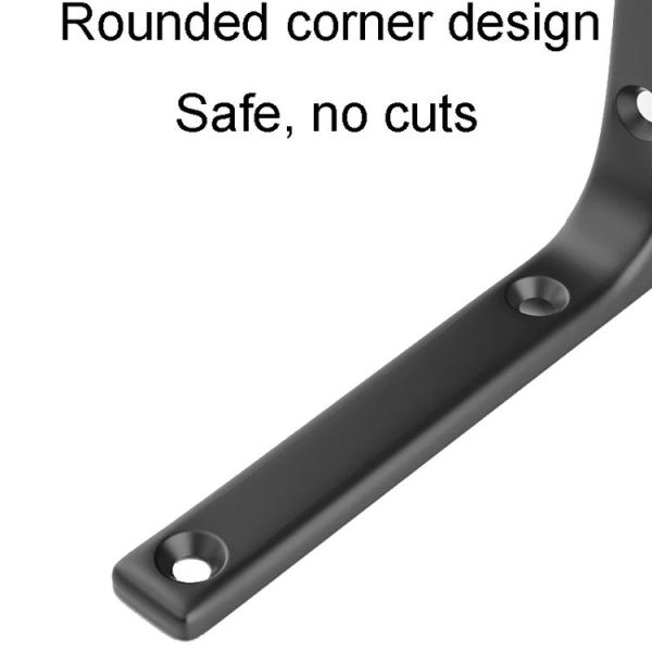 75x75mm Arc Triangle Bracket Stainless Steel I Type Support Holder With Screw (Black) - Image 3