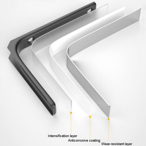 75x75mm Arc Triangle Bracket Stainless Steel I Type Support Holder With Screw (Black) - Image 4