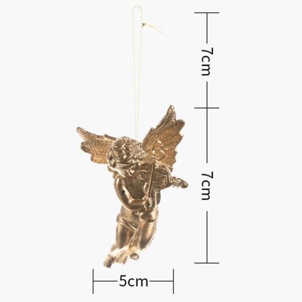 6pcs / Pack Christmas Angel Pendant Decoration Electroplated Semi-Dimensional Hanging Ornament (Gold) - Image 4