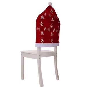Christmas Nonwoven Chair Covers Home Dressing Stool Sleeves Decoration Supplies (Red)
