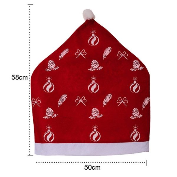 Christmas Nonwoven Chair Covers Home Dressing Stool Sleeves Decoration Supplies (Red) - Image 2