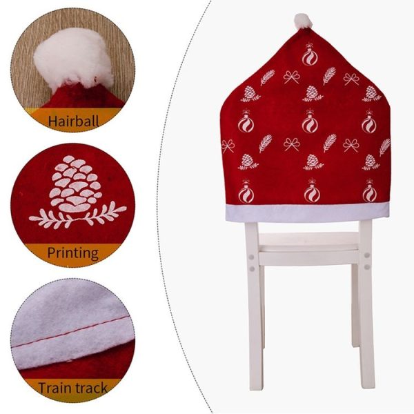 Christmas Nonwoven Chair Covers Home Dressing Stool Sleeves Decoration Supplies (Red) - Image 3