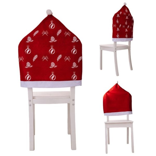 Christmas Nonwoven Chair Covers Home Dressing Stool Sleeves Decoration Supplies (Red) - Image 4