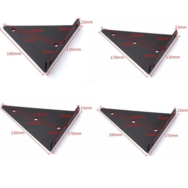 Load Bearing Invisible Triangle Bracket Wall Shelf Bracket With Screws, Specification: 140x130mm Black - Image 3