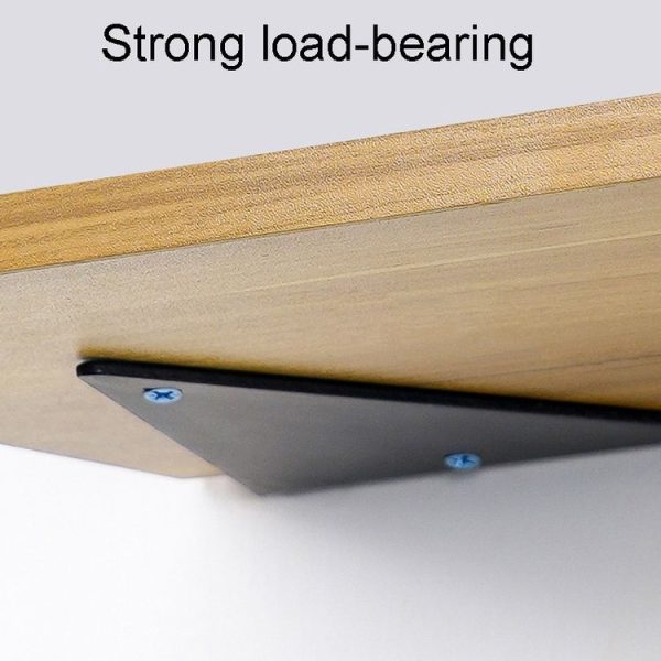 Load Bearing Invisible Triangle Bracket Wall Shelf Bracket With Screws, Specification: 140x130mm Black - Image 4