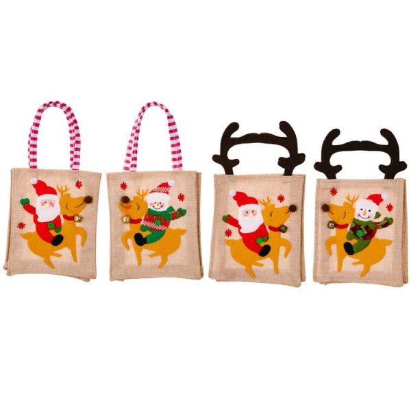 Christmas Decoration Riding Deer Tote Bag Kids Candy Cartoon Gift Bag, Style: Striped Odl Man - Image 2