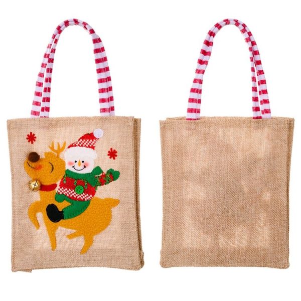 Christmas Decoration Riding Deer Tote Bag Kids Candy Cartoon Gift Bag, Style: Striped Odl Man - Image 3