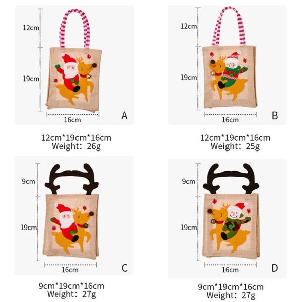 Christmas Decoration Riding Deer Tote Bag Kids Candy Cartoon Gift Bag, Style: Striped Odl Man - Image 4