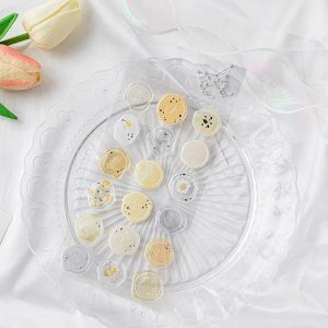 18pcs / Pack Seal Sticker DIY Handbook Three-Dimensional Crystal Stickers Envelope Decorative Seal Stickers, Color: Yellow Candy