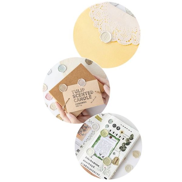 18pcs / Pack Seal Sticker DIY Handbook Three-Dimensional Crystal Stickers Envelope Decorative Seal Stickers, Color: Yellow Candy - Image 4