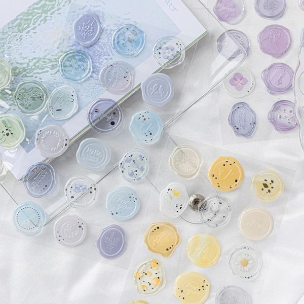 18pcs / Pack Seal Sticker DIY Handbook Three-Dimensional Crystal Stickers Envelope Decorative Seal Stickers, Color: Yellow Candy - Image 6