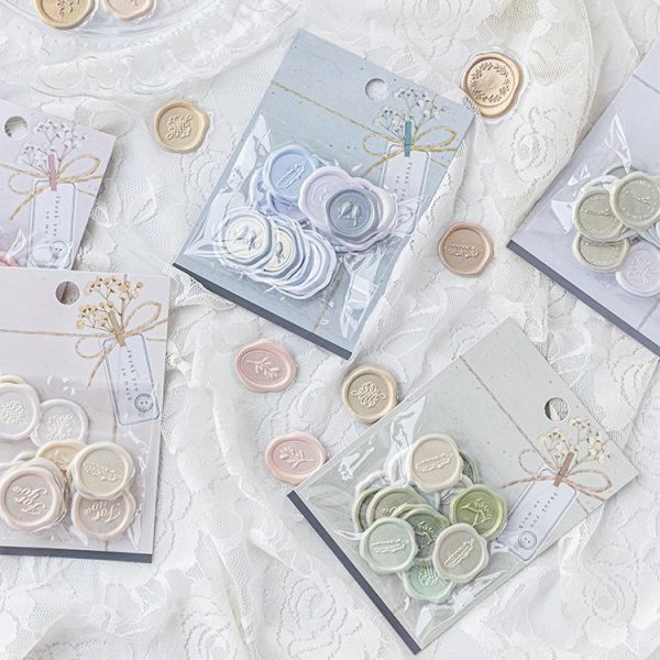 18pcs / Pack Seal Sticker DIY Handbook Three-Dimensional Crystal Stickers Envelope Decorative Seal Stickers, Color: Yellow Candy - Image 7