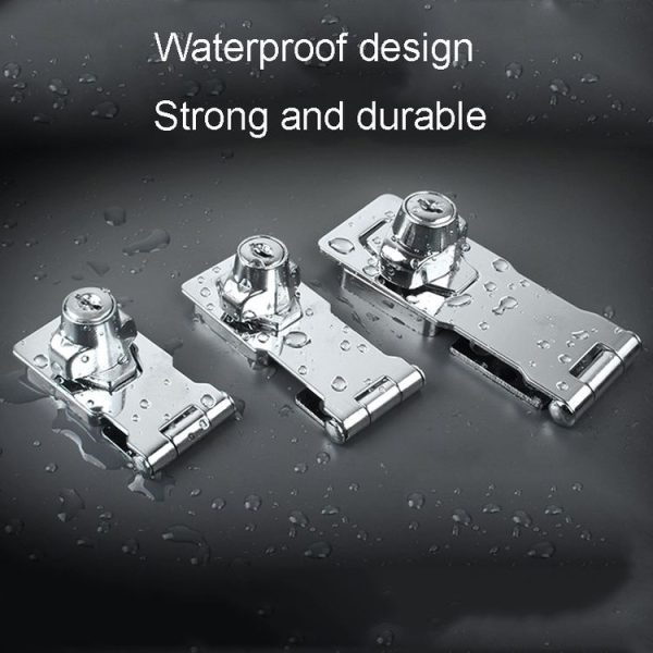2.5 inch Interlocking No Hole Hook With Locking Hasp Chest Of Drawers Door Lock With Iron Key - Image 3
