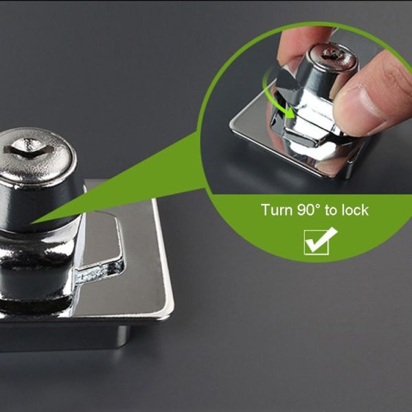 2.5 inch Interlocking No Hole Hook With Locking Hasp Chest Of Drawers Door Lock With Iron Key - Image 5