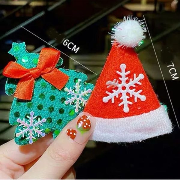 10-in-1 Children Hairpin Set Cute Girls Christmas Hairpins, Style: NO.1 Heart - Image 3