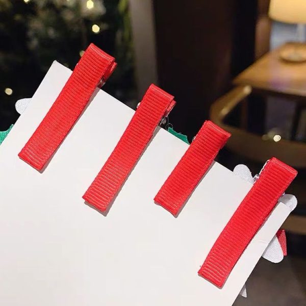 5pcs / Set Christmas Hairpin Set Snowman Bow Duckbill Clip Children Cute Hair Accessories, Style: NO.1 Snowman - Image 5