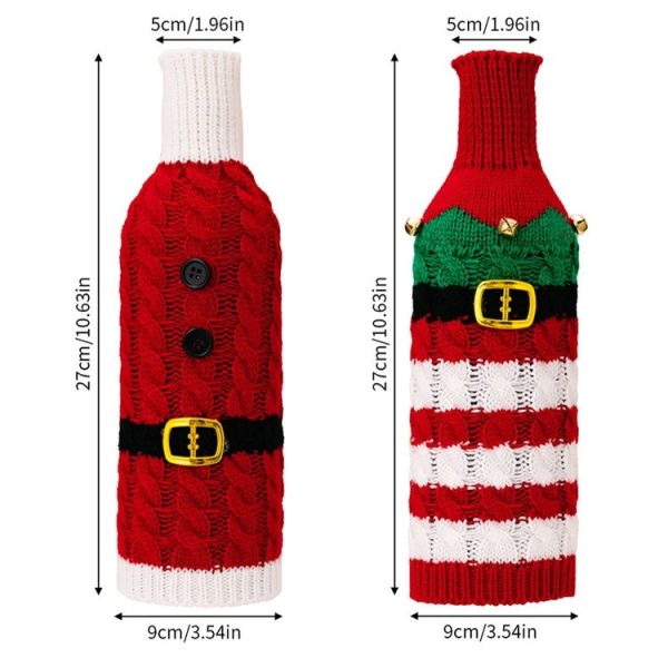 Christmas Knitted Wine Bottle Cover Festival Restaurant Decorations (Elves) - Image 3