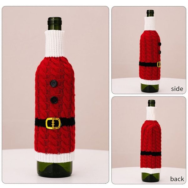 Christmas Knitted Wine Bottle Cover Festival Restaurant Decorations (Elves) - Image 5