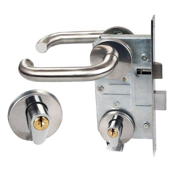Stainless Steel Round Tube Fire Door Handle Passage Door Lever - Image 2