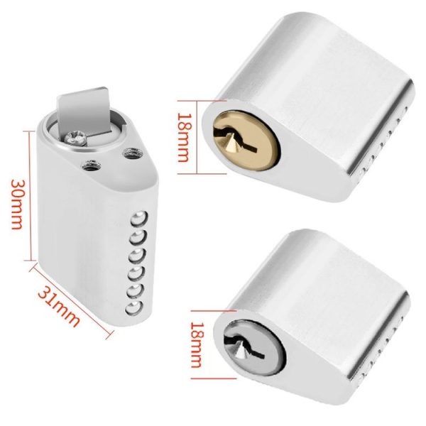 Fire Door Lock Cylinder Door Latch Fittings With Key, Model: Copper Core Interlocking+1 Key - Image 3