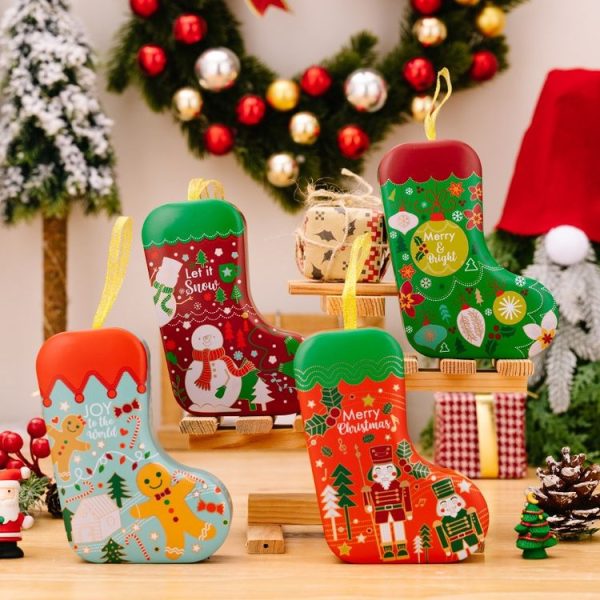 Christmas Tree Decoration Pendants Christmas Stock Shaped Tinplate Gift Box, Style: Christmas Ball - Image 2