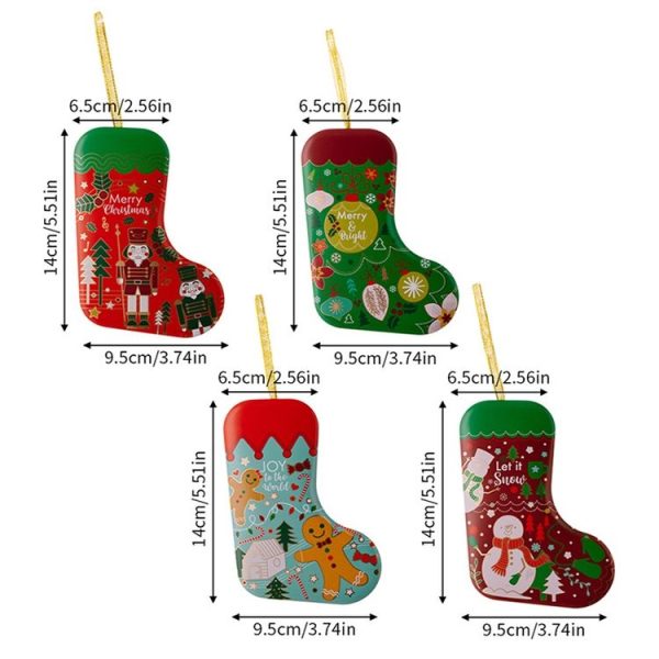 Christmas Tree Decoration Pendants Christmas Stock Shaped Tinplate Gift Box, Style: Christmas Ball - Image 3