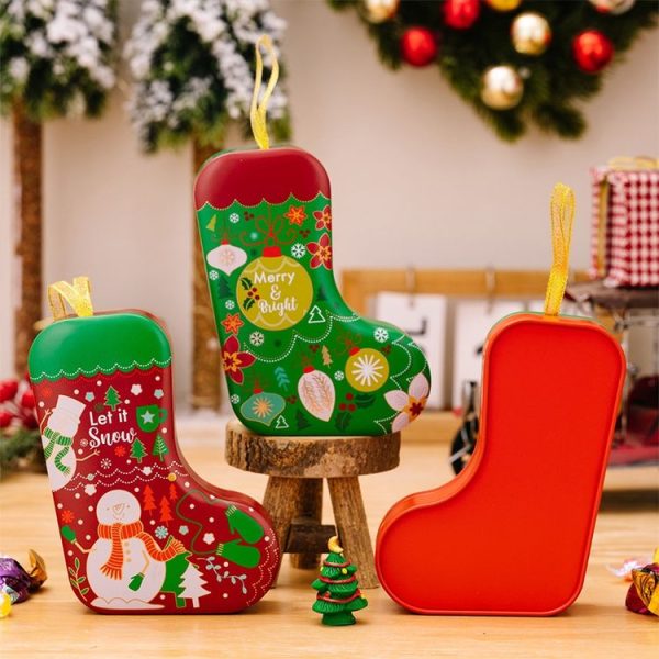 Christmas Tree Decoration Pendants Christmas Stock Shaped Tinplate Gift Box, Style: Christmas Ball - Image 6