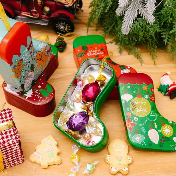 Christmas Tree Decoration Pendants Christmas Stock Shaped Tinplate Gift Box, Style: Christmas Ball - Image 8