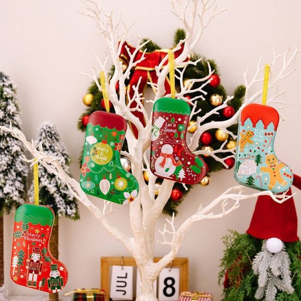 Christmas Tree Decoration Pendants Christmas Stock Shaped Tinplate Gift Box, Style: Christmas Ball - Image 9