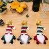 Christmas Table Decoration Cartoon Knitted Striped Knife and Fork Cover (Gray) - Image 2