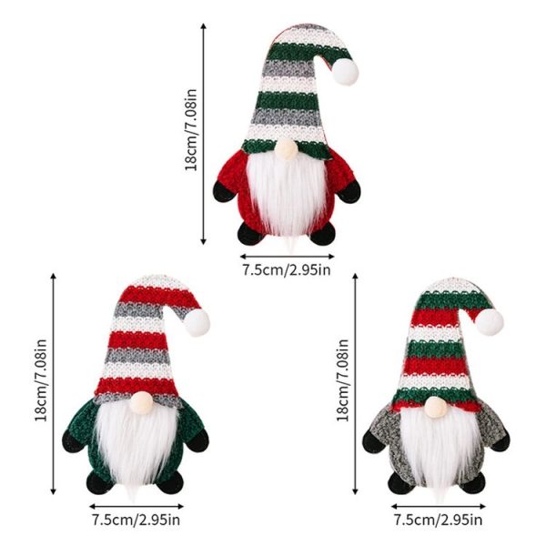 Christmas Table Decoration Cartoon Knitted Striped Knife and Fork Cover (Gray) - Image 3