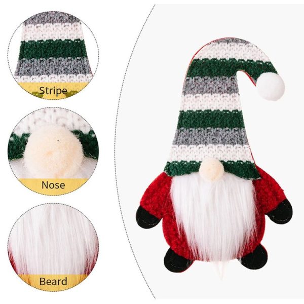 Christmas Table Decoration Cartoon Knitted Striped Knife and Fork Cover (Gray) - Image 5