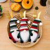 Christmas Table Decoration Cartoon Knitted Striped Knife and Fork Cover (Gray) - Image 7