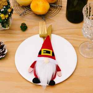 Christmas Table Decoration Props Cartoon Knife and Fork Decorative Cover (Belt)