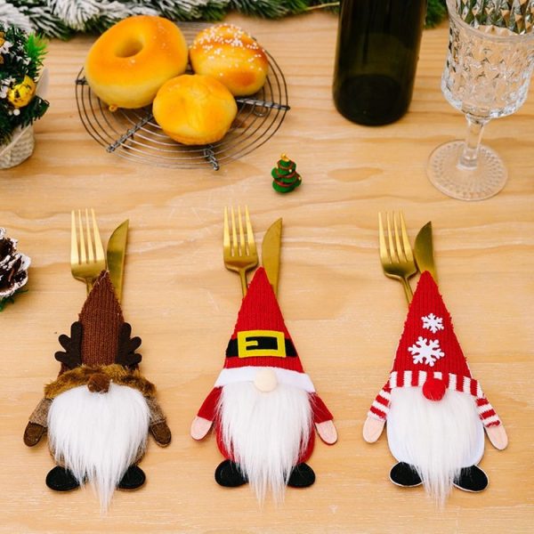 Christmas Table Decoration Props Cartoon Knife and Fork Decorative Cover (Belt) - Image 2