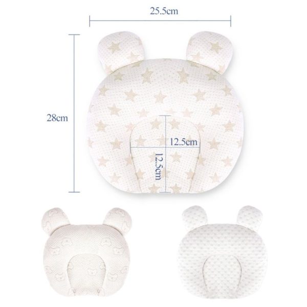 0-1 Year Old Baby Pillow Anti-Head Deflection Shaped Children Pillow, Style: Love Silk Floss Filling - Image 2