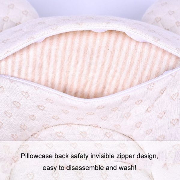 0-1 Year Old Baby Pillow Anti-Head Deflection Shaped Children Pillow, Style: Love Silk Floss Filling - Image 6
