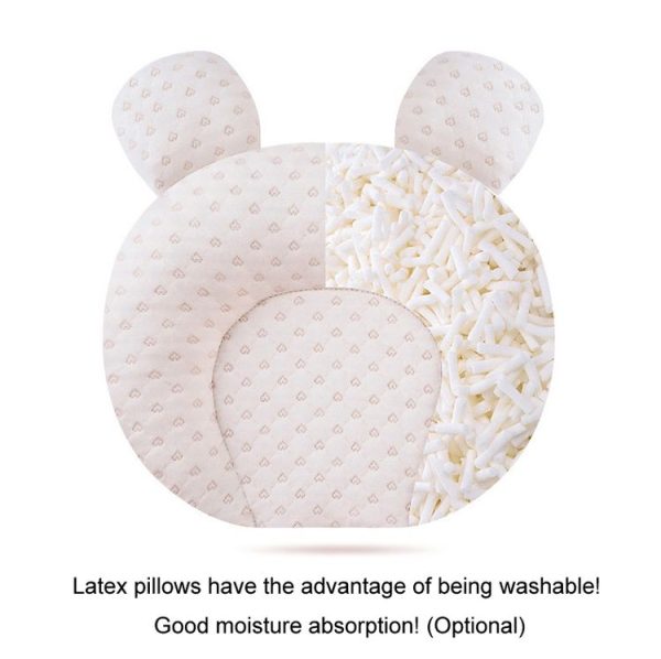 0-1 Year Old Baby Pillow Anti-Head Deflection Shaped Children Pillow, Style: Love Silk Floss Filling - Image 7