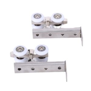 2pcs / Set Small Wooden Door Sliding Door Suspension Track Pulley Sliding Door Fittings