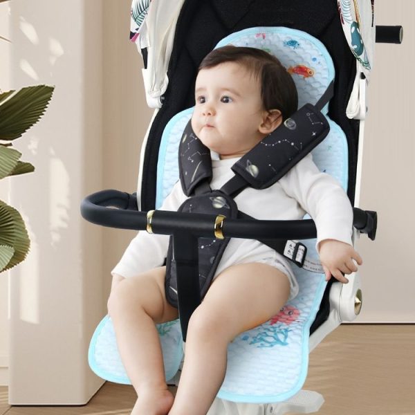 Baby Stroller Mat Seat Cushion Safety Seat Ice Silk Cushion, Color: Universal Blue Whale - Image 10