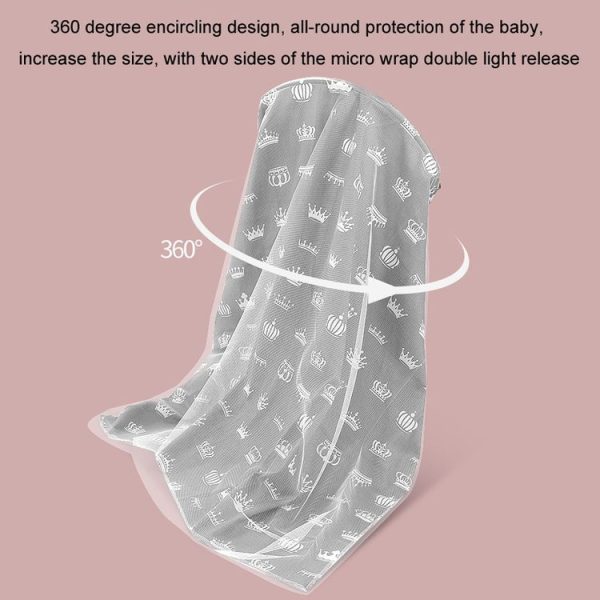 Anti-exposure Nursing Pad Outdoor Fig Leaf Stroller Mosquito Net, Color: Gray Crown - Image 4